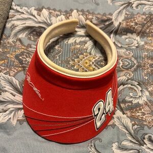 VINTAGE Red Unisex Jeff GordonVisor with Embroidered Number 24